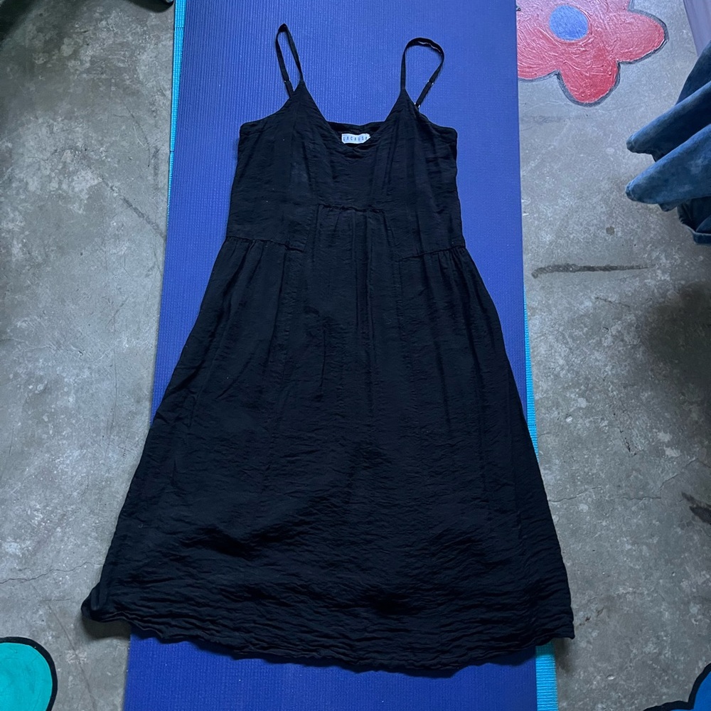 LACAUSA size small, black cotton sundress